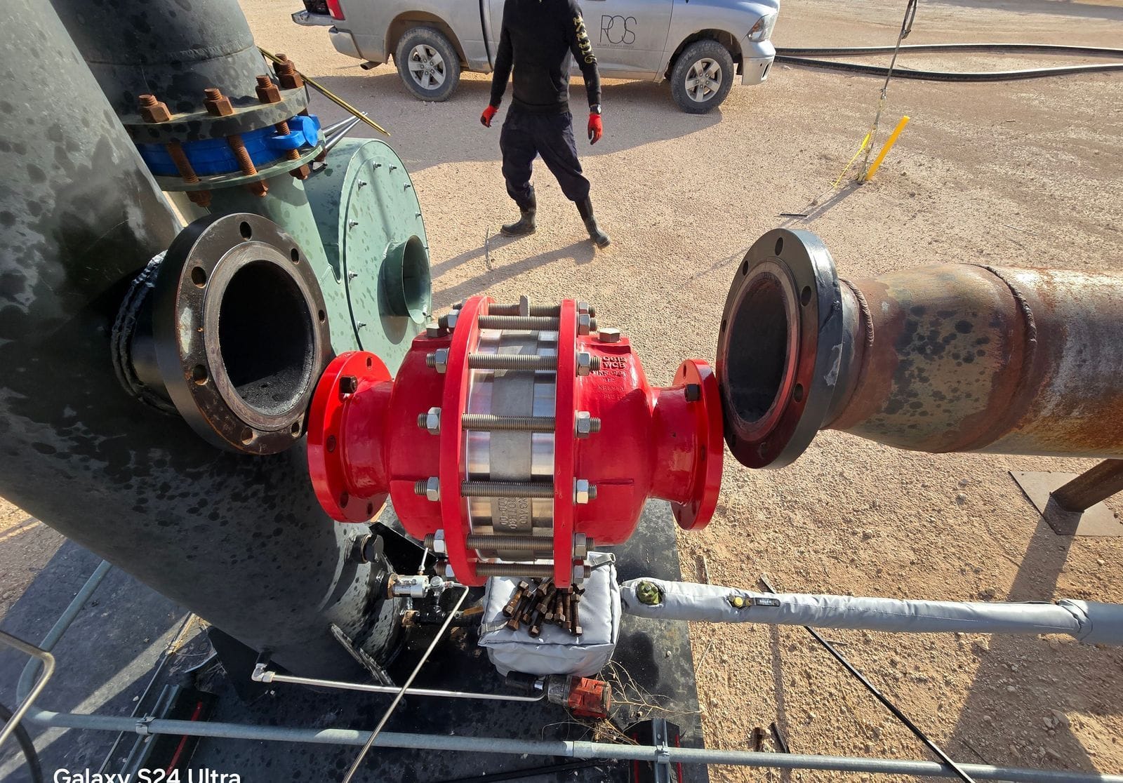 A flame arrestor pulled and cleaned during a ROS field service call