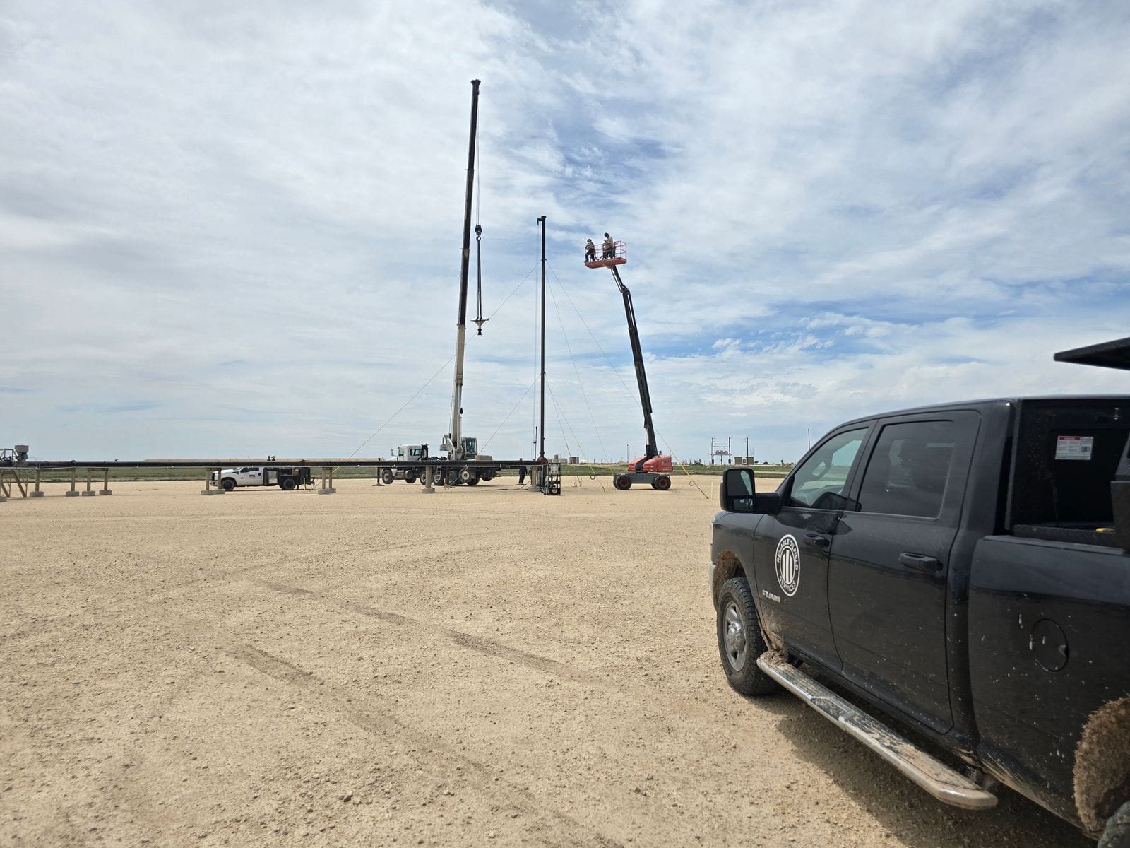 A Reliable Oilfield Services truck and crew on a Permian Basin job site